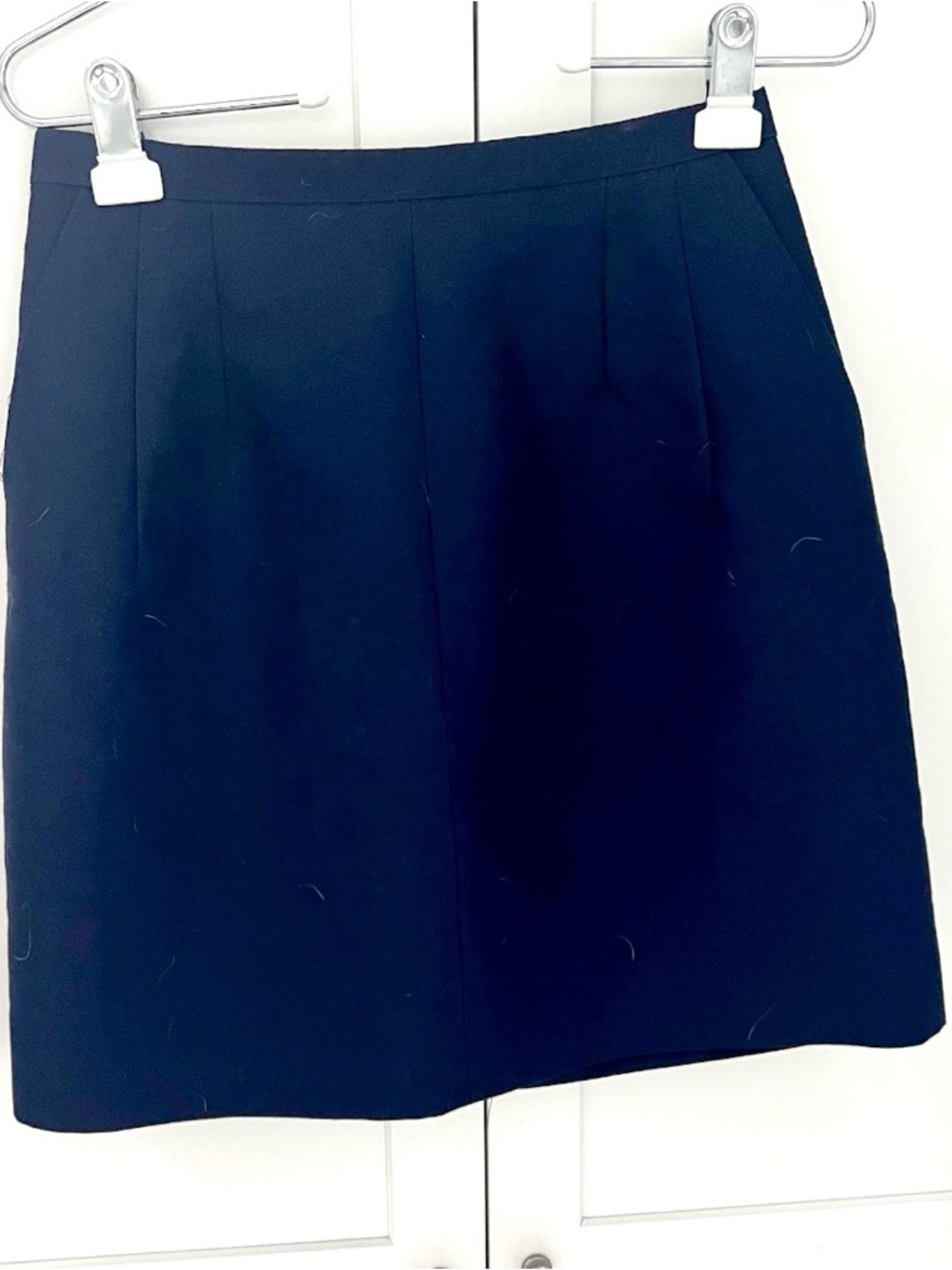 J. Crew Navy Blue Pencil Skirt with Center Back Zip wool blend size 2